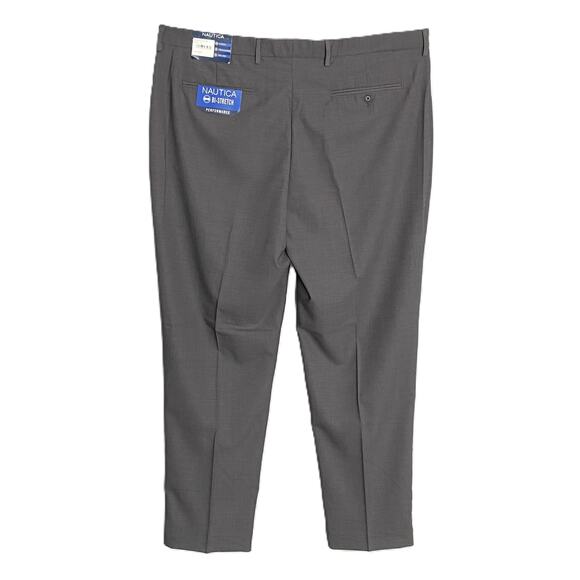 Nautica Ceylon Dress Pant Men's 42x32 Flat Front Active Stretch Dark Grey NEW - Picture 5 of 12